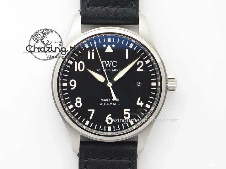 MIROTIME 0501 Mark XVIII IW327001 SS Mk Maker Best Edition Black Dial On Black Leather Strap A SunProtective 7299